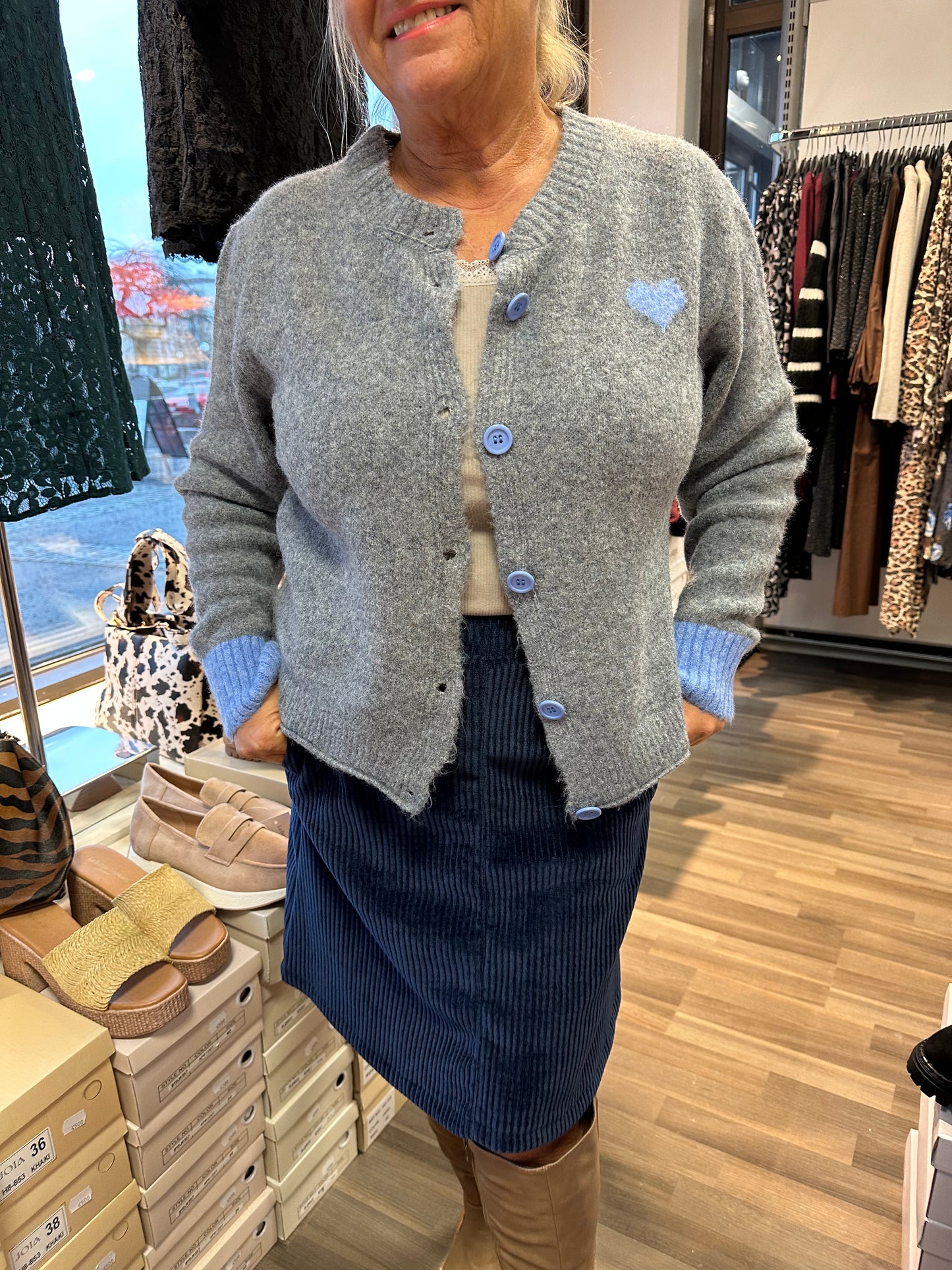 Neuletakki Contrast sininen