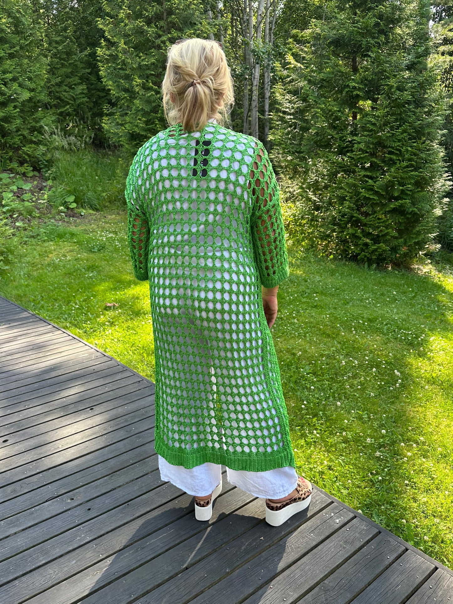 Pitkä neulejakku vihreä