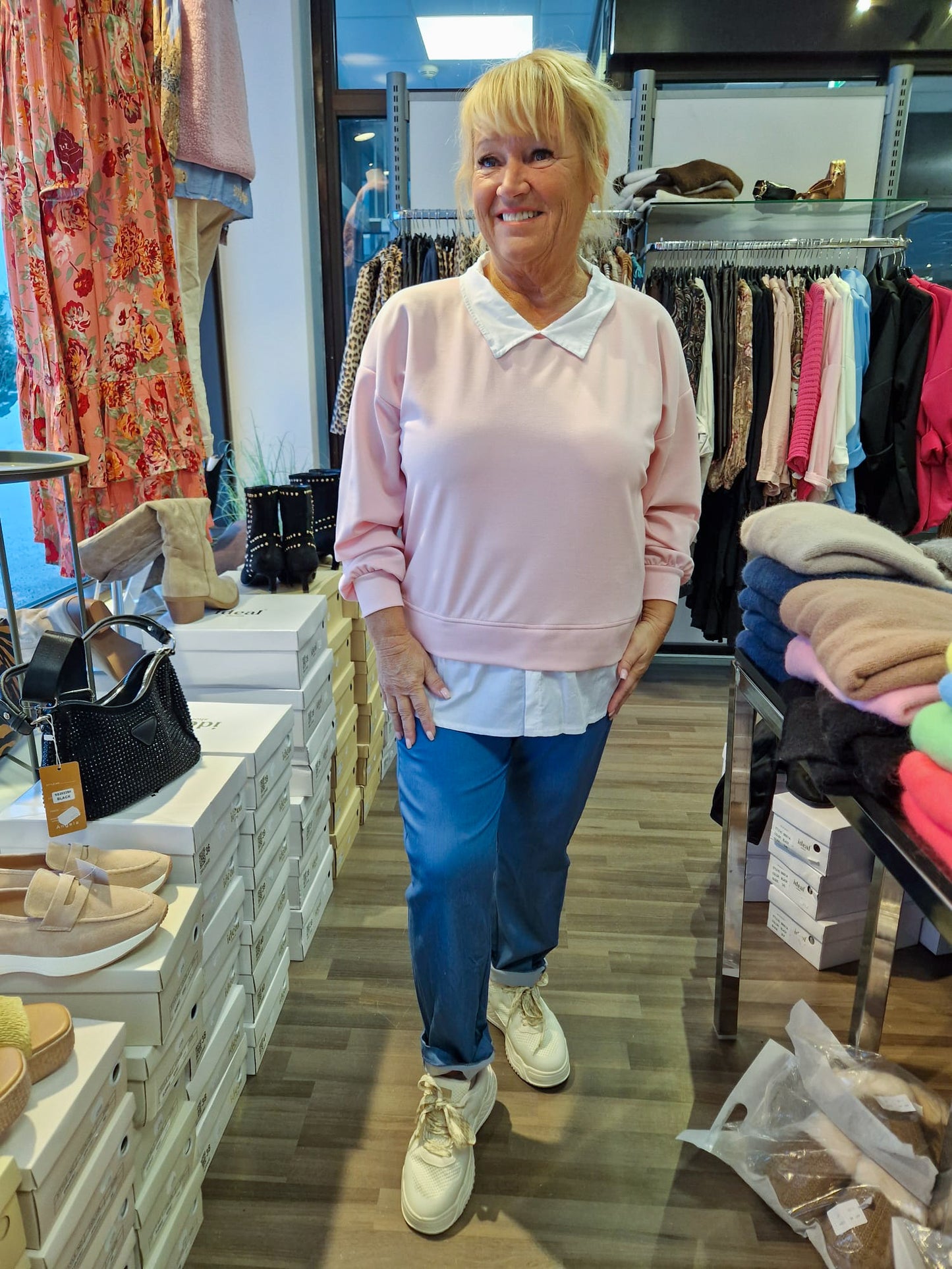 Kauluspaita college roosa