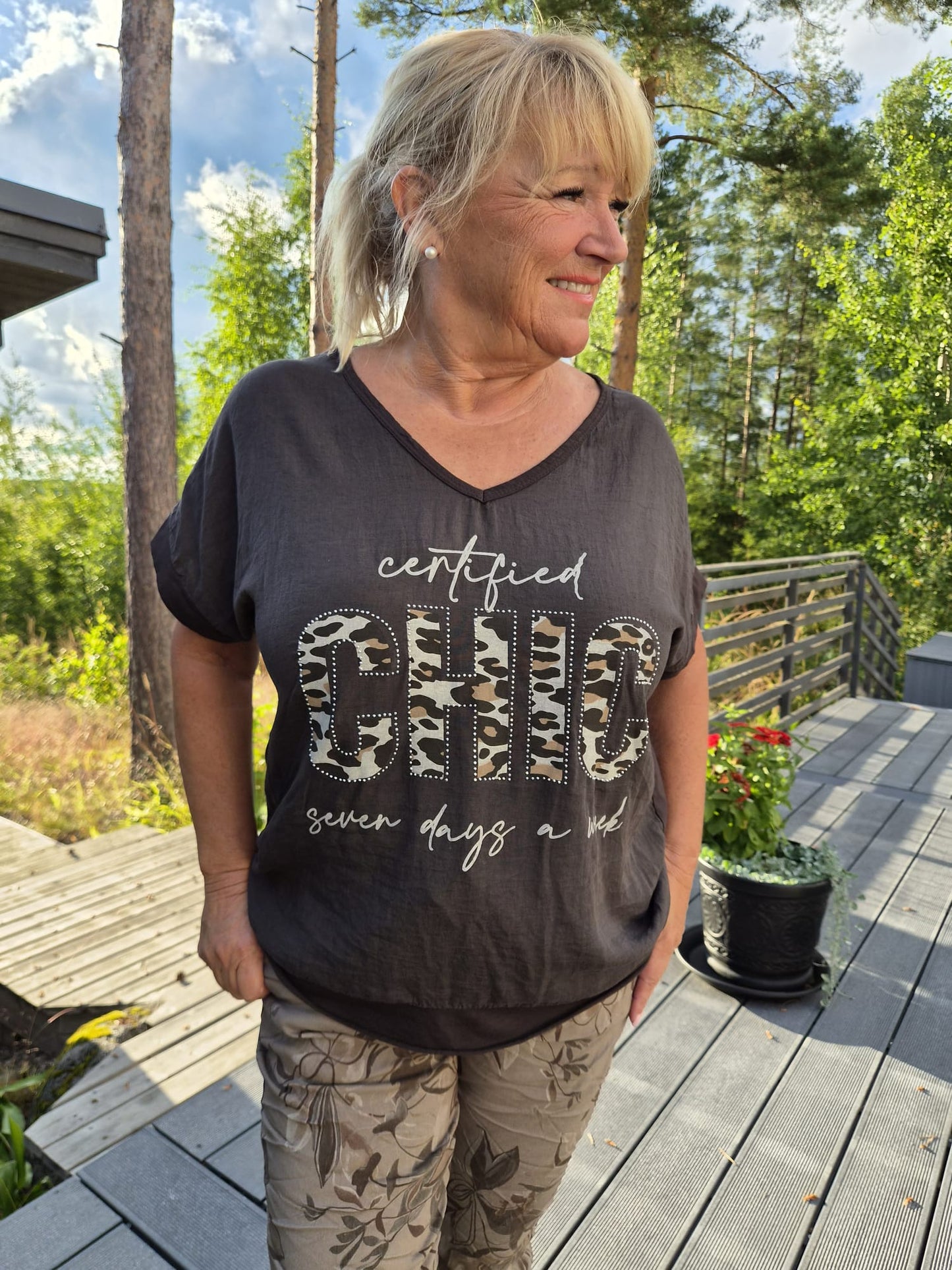 Puuvilla-pellavapusero Chic (4 väriä)
