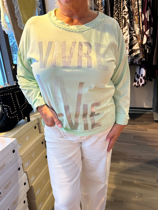 Trikoopusero La Vie pistaasi