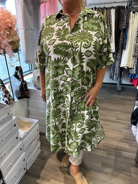 Kuviollinen paitamekko vihreä