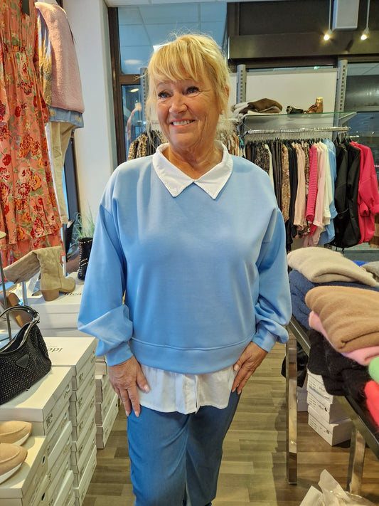 Kauluspaita college sininen