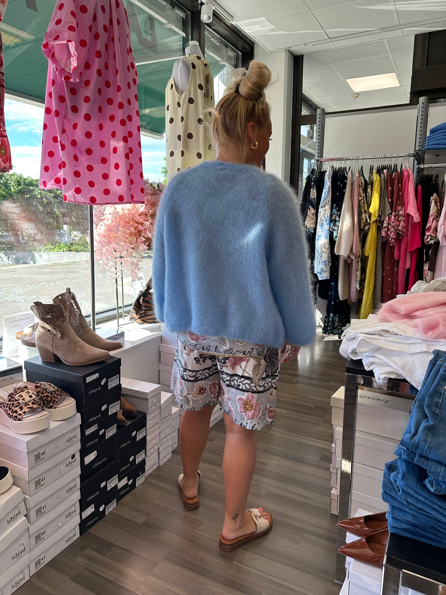 Mohair neuletakki sininen