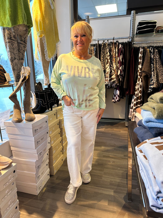 Trikoopusero La Vie pistaasi