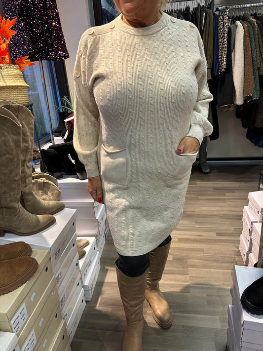 Neuletunika/mekko vaalea beessi