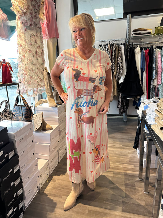 Mäyräkoira mekko roosa