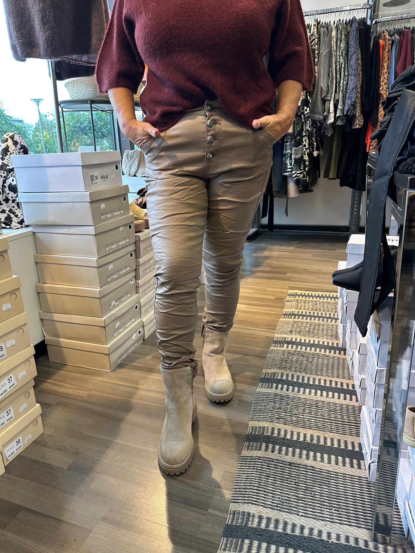 Keinonahkahousut camel