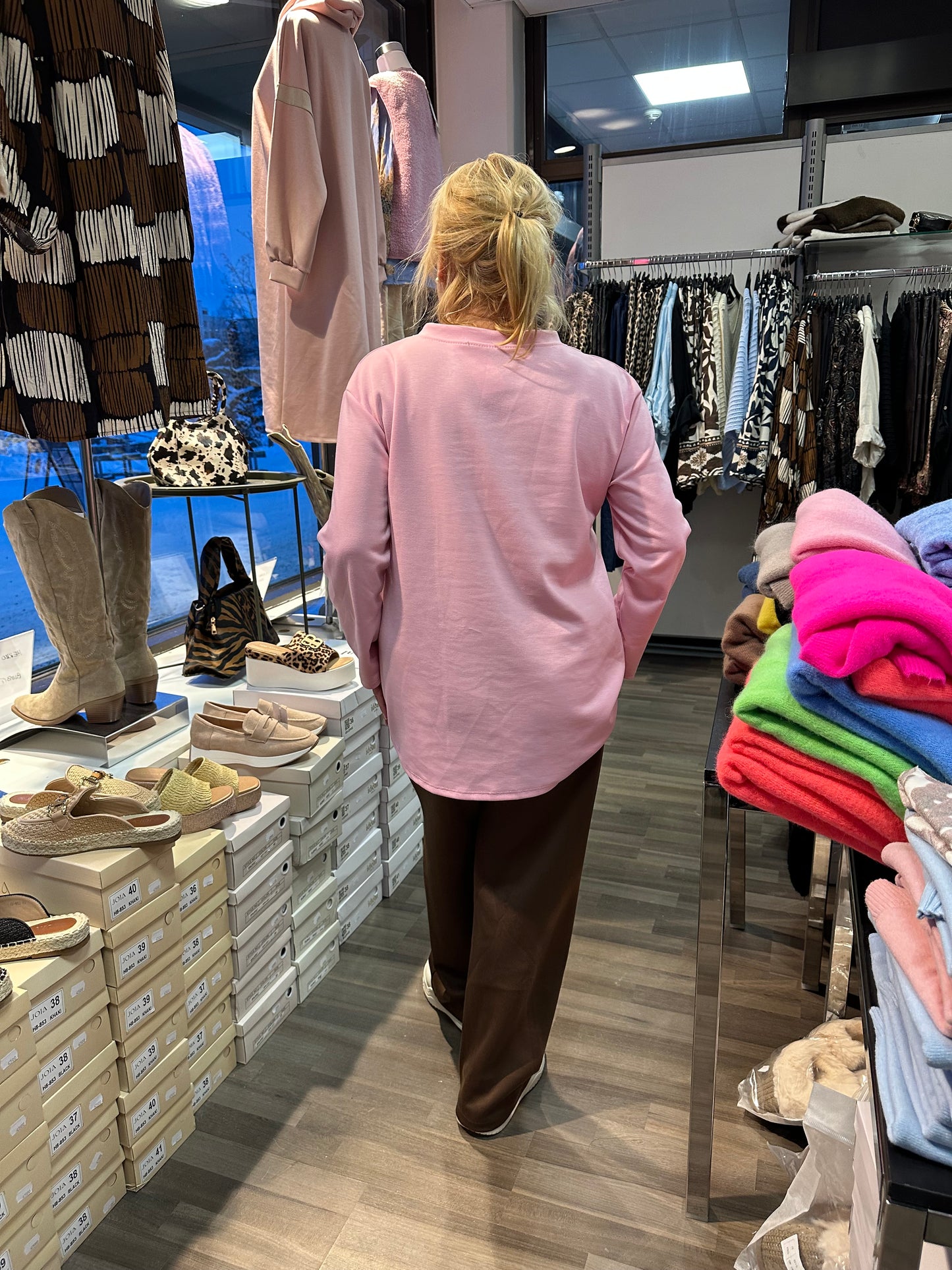 College pusero pikku Mikki roosa