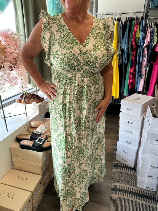 Frillaolkaiminen mekko vihreä