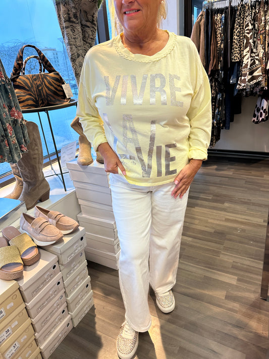 Trikoopusero La Vie keltainen