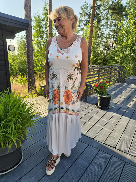 Kuviollinen pitkä mekko (9 väriä)