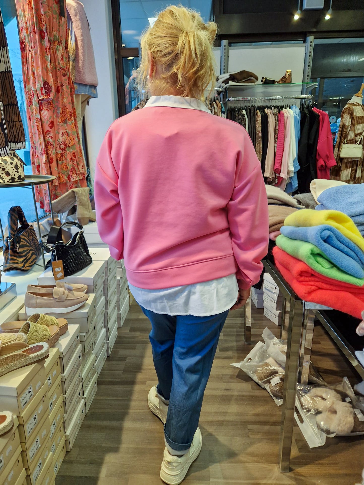 Kauluspaita college pinkki