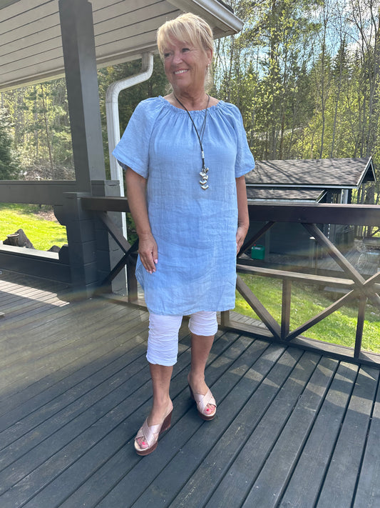 Pellavatunika vaaleansininen