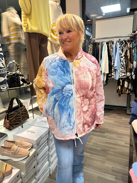 Bomber-mallinen tikkitakki roosa