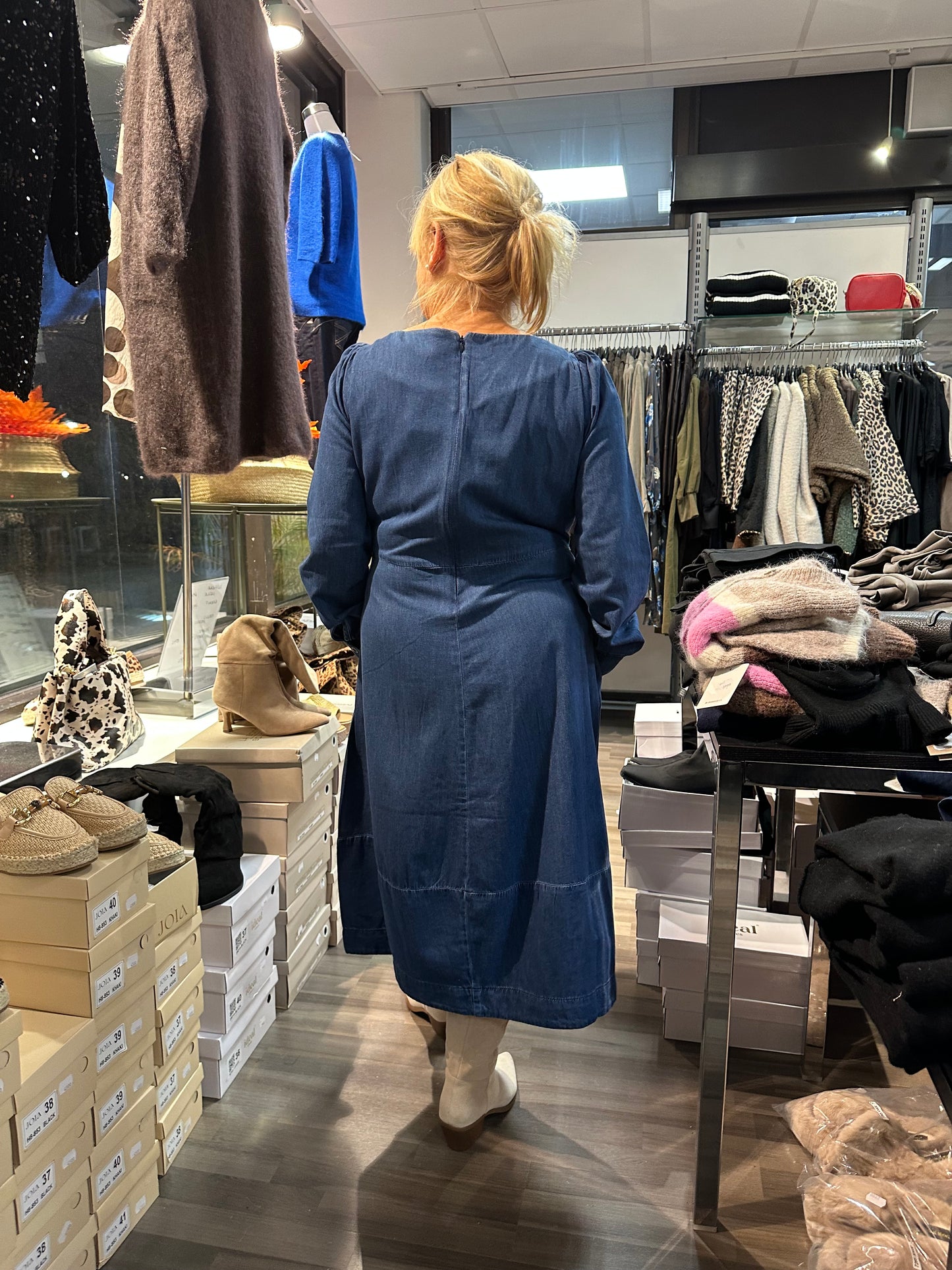 Midimittainen farkkumekko dark wash