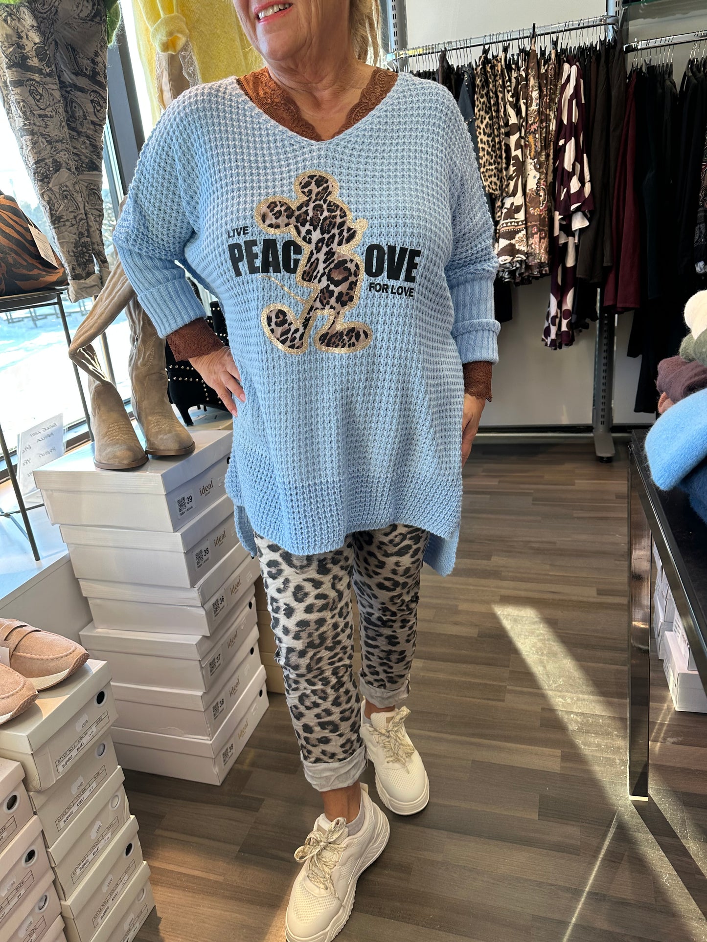 Mikki oversize-neule sininen