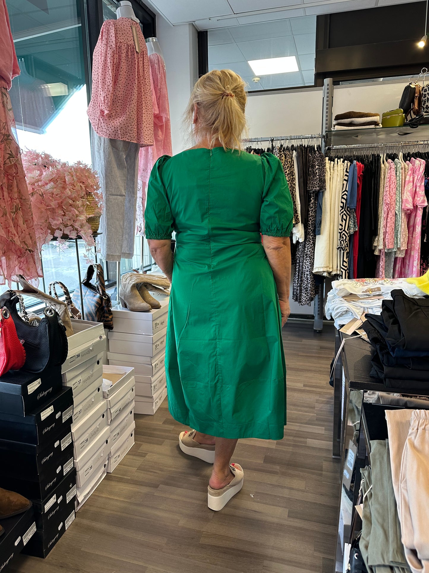 Puuvillapopliini mekko Jolly Green