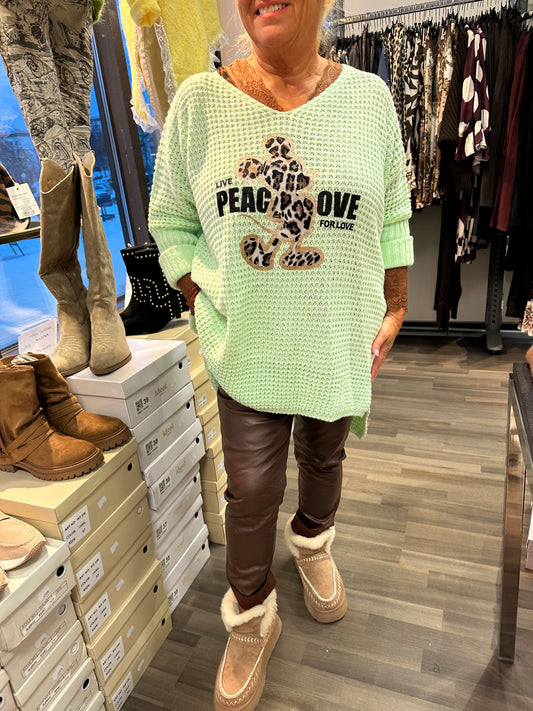 Mikki oversize-neule pistaasi