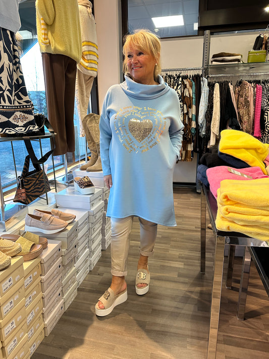 Kauluksellinen collegetunika sininen