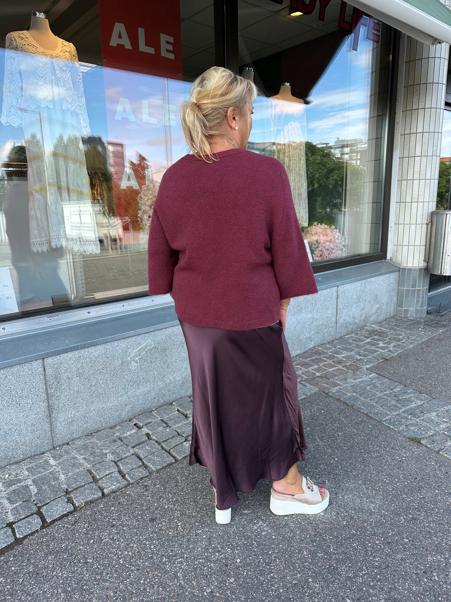 Baby Alpakka neuletakki viininpunainen
