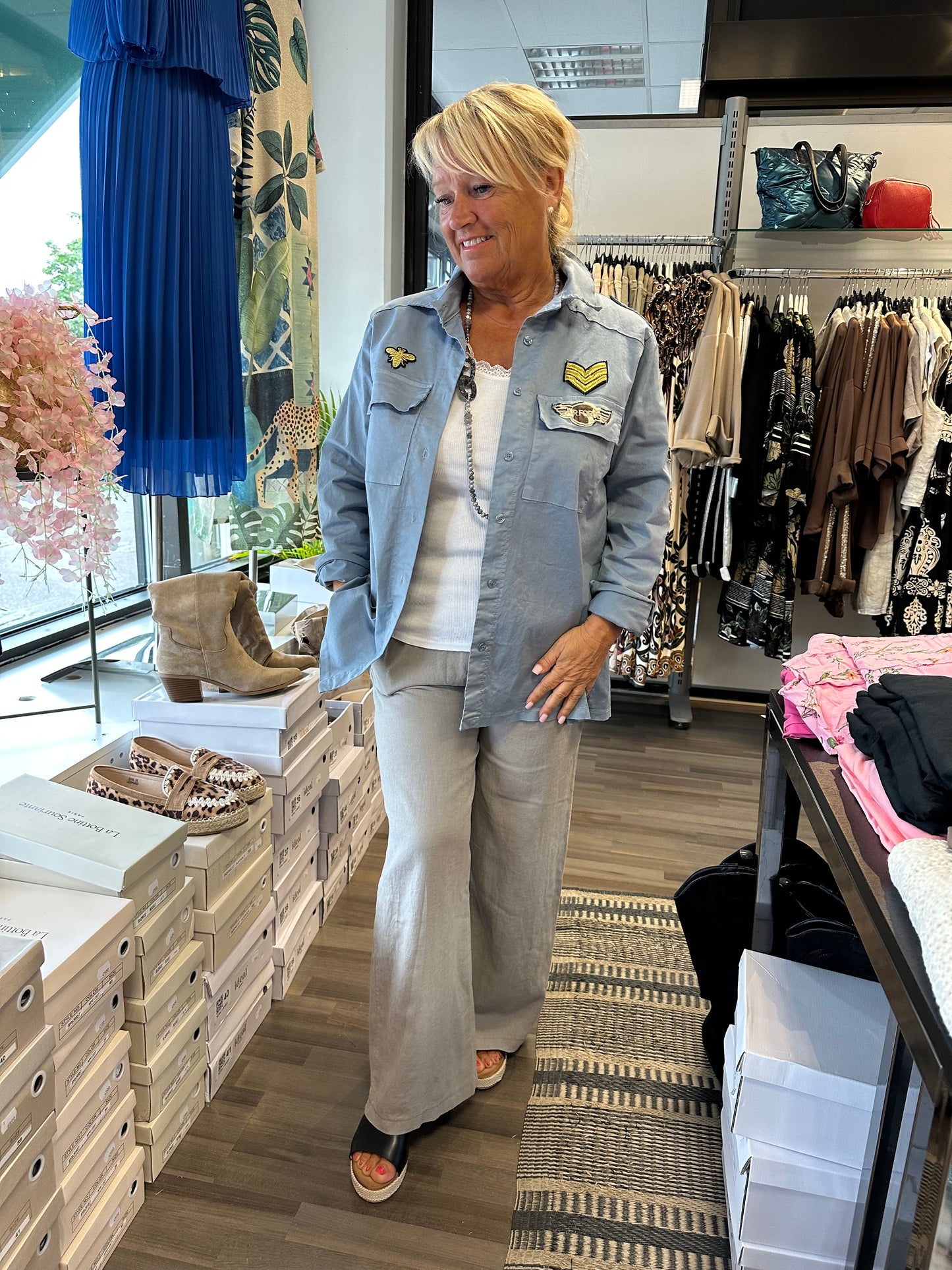 Puuvillajakku sininen