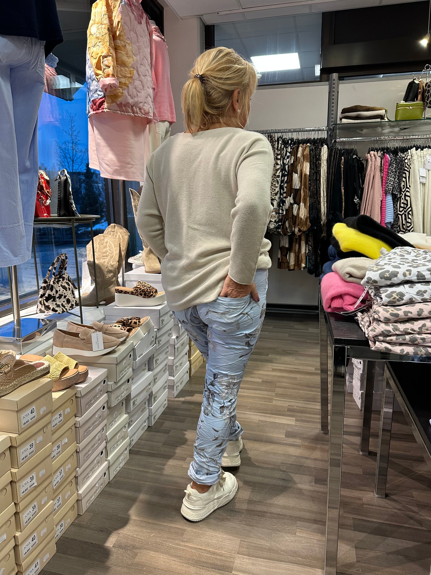 Spring Flower stretch housu sininen