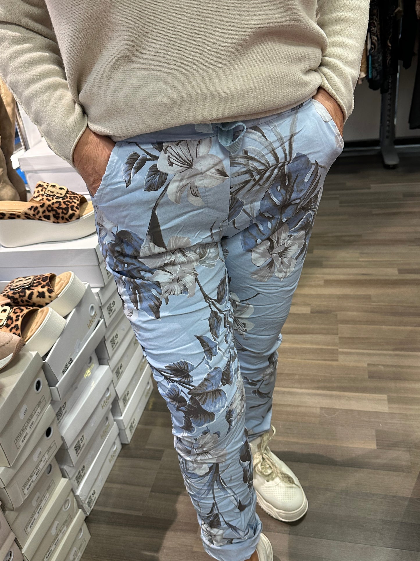 Spring Flower stretch housu sininen