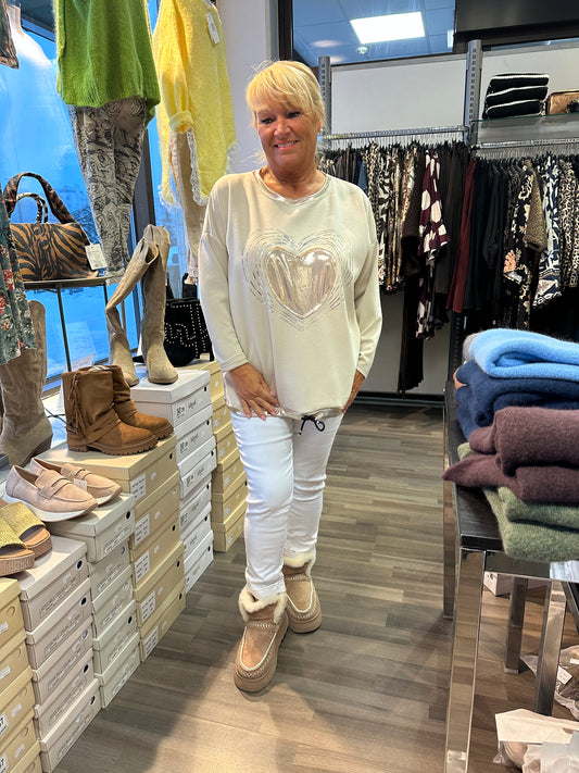 College-pusero Metallic Heart beessi