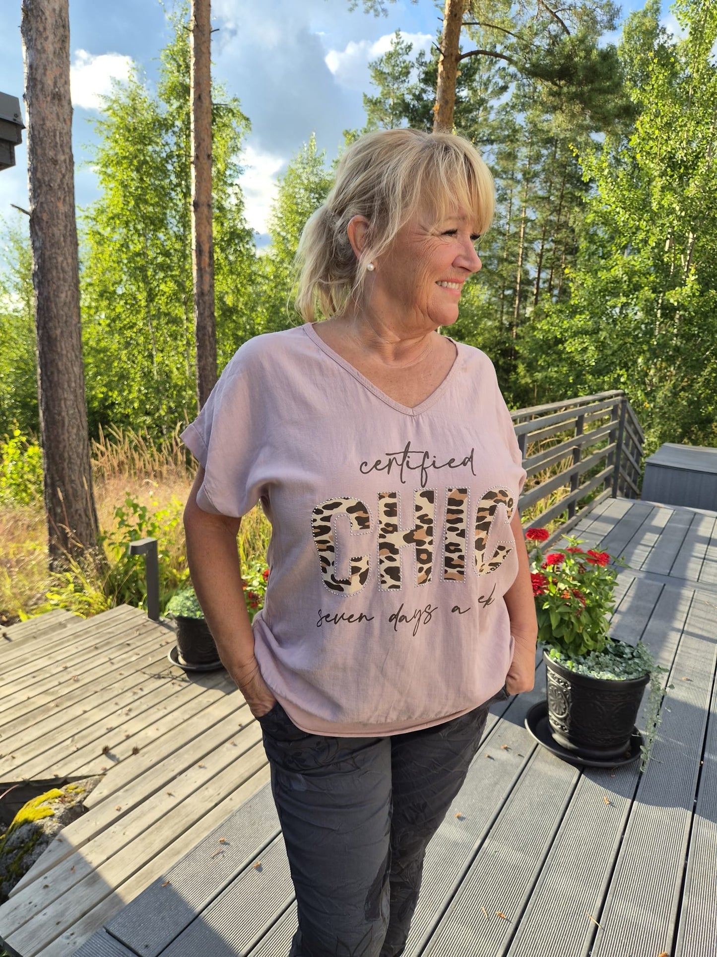 Puuvilla-pellavapusero Chic (4 väriä)