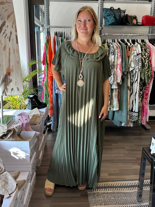Plussize pliseerattu mekko vihreä