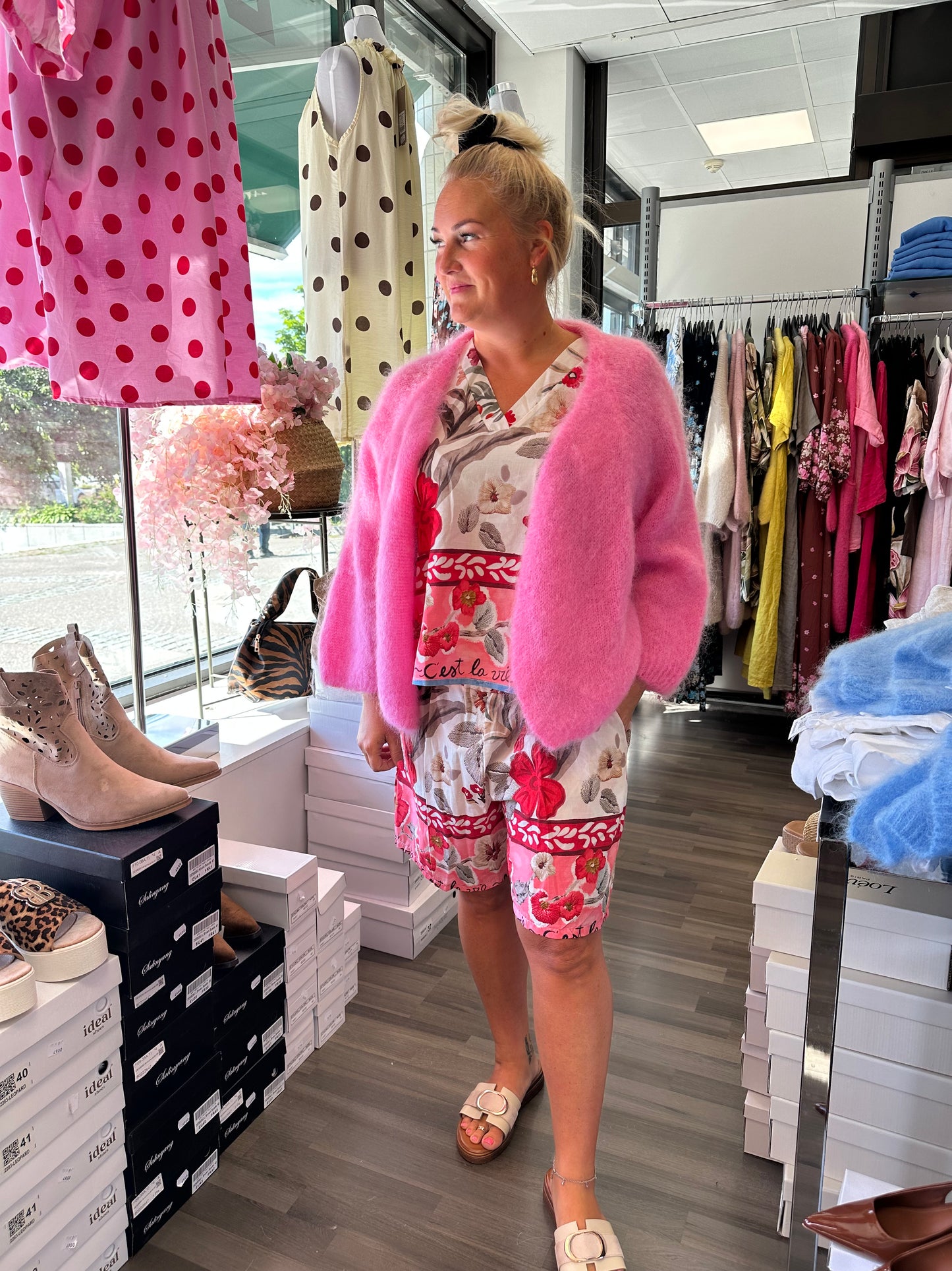 Mohair neuletakki pinkki