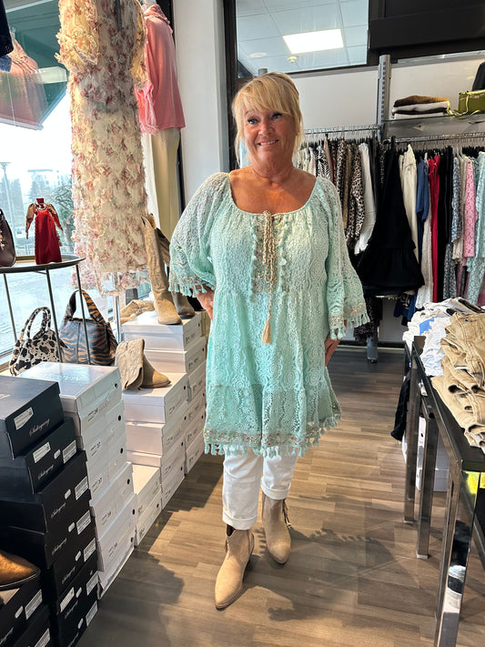 Plussize bohotunika minttu