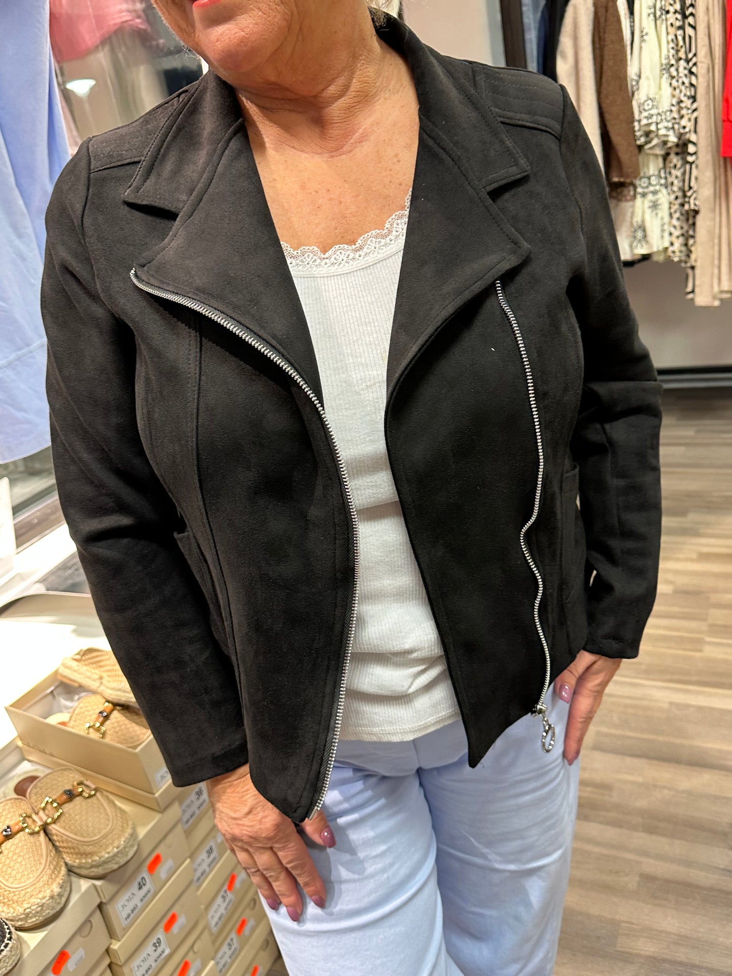 Keinomokkainen biker jakku (6 väriä)