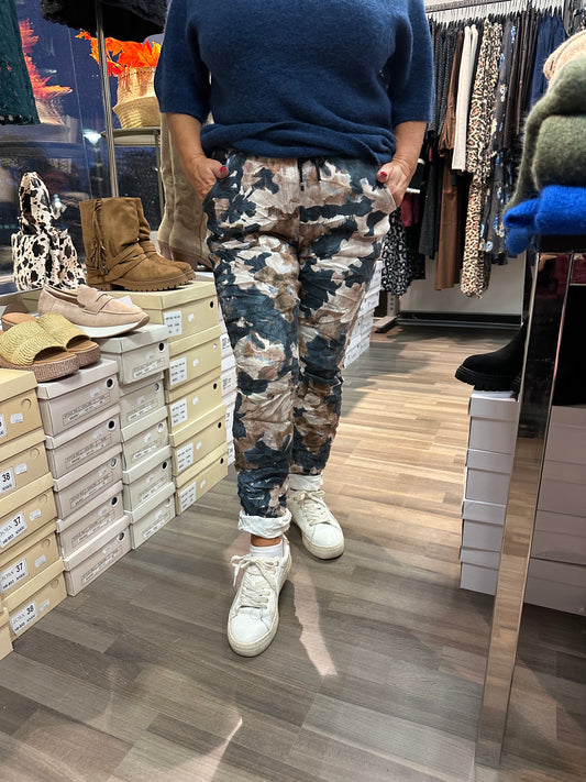 Kuviolliset säämiskähousut sininen