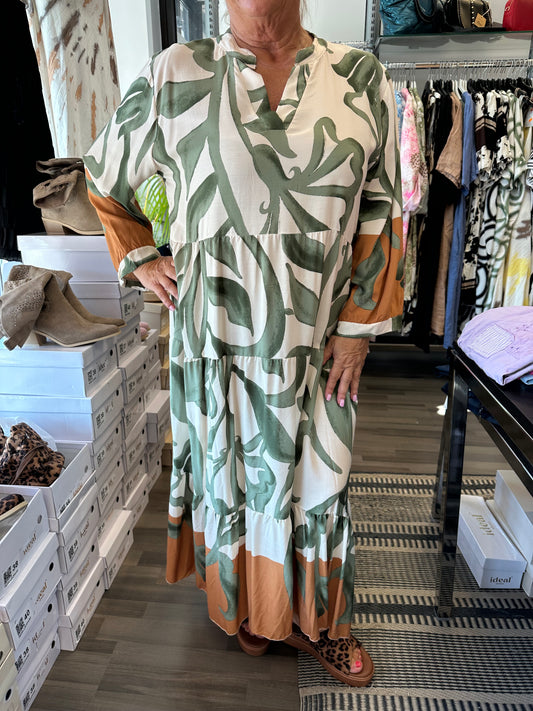 Kuviollinen viskoosimekko vihreä