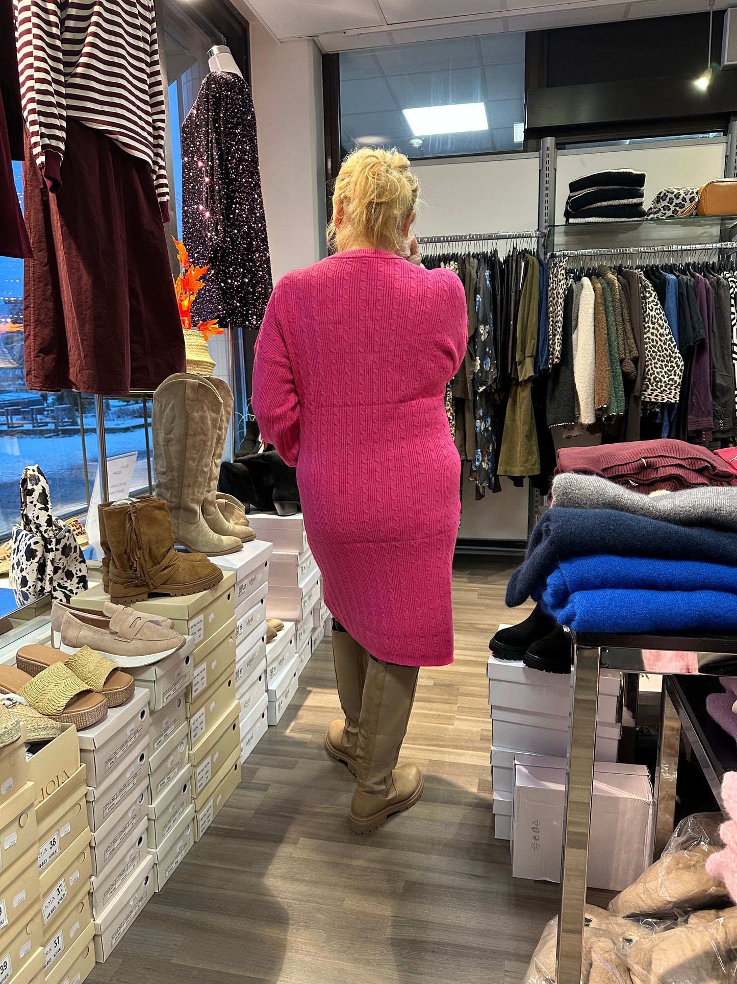 Neuletunika/mekko pinkki