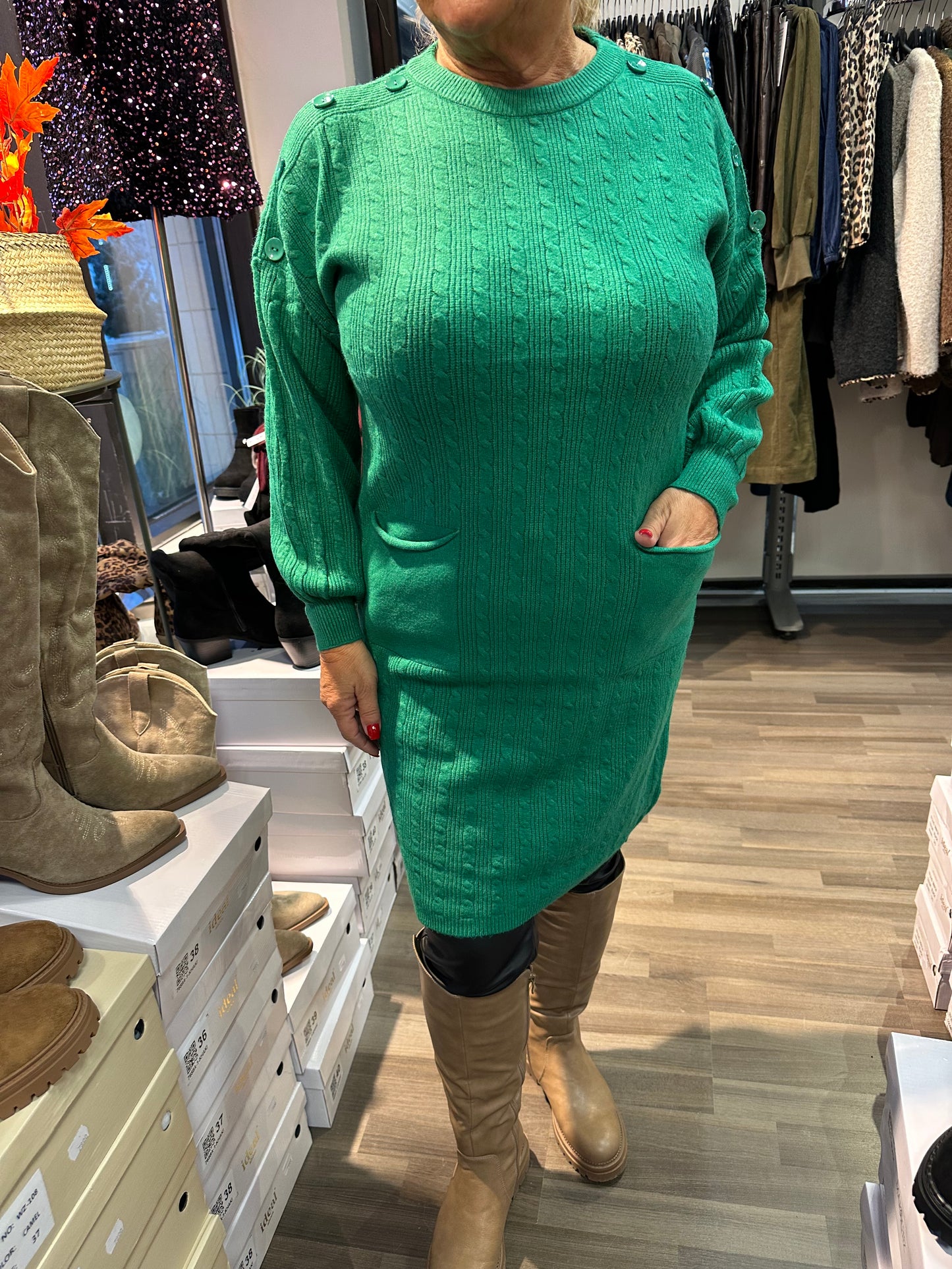 Neuletunika/mekko vihreä