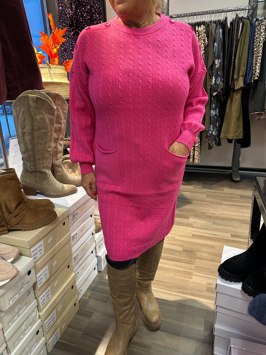 Neuletunika/mekko pinkki