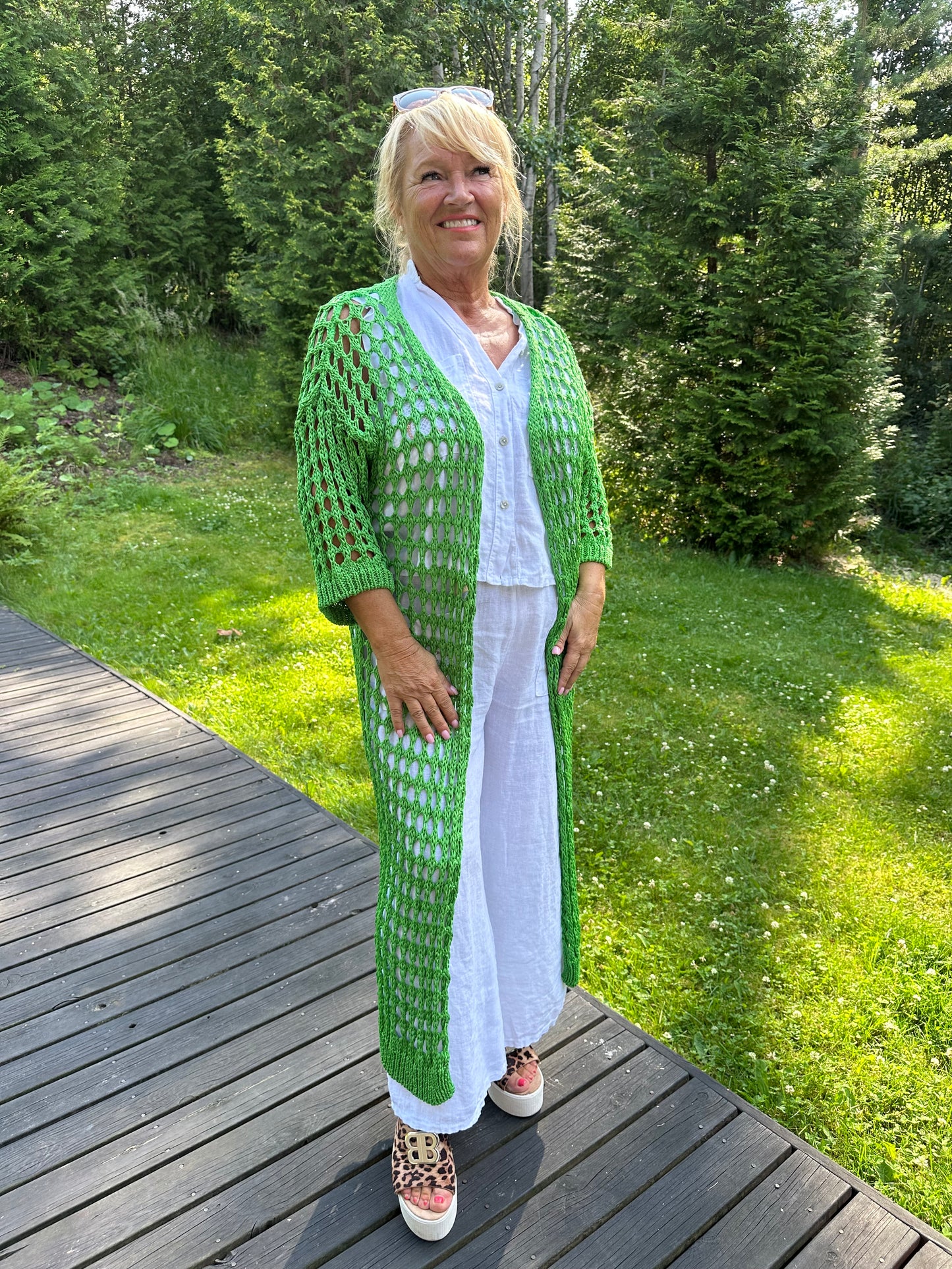 Pitkä neulejakku vihreä