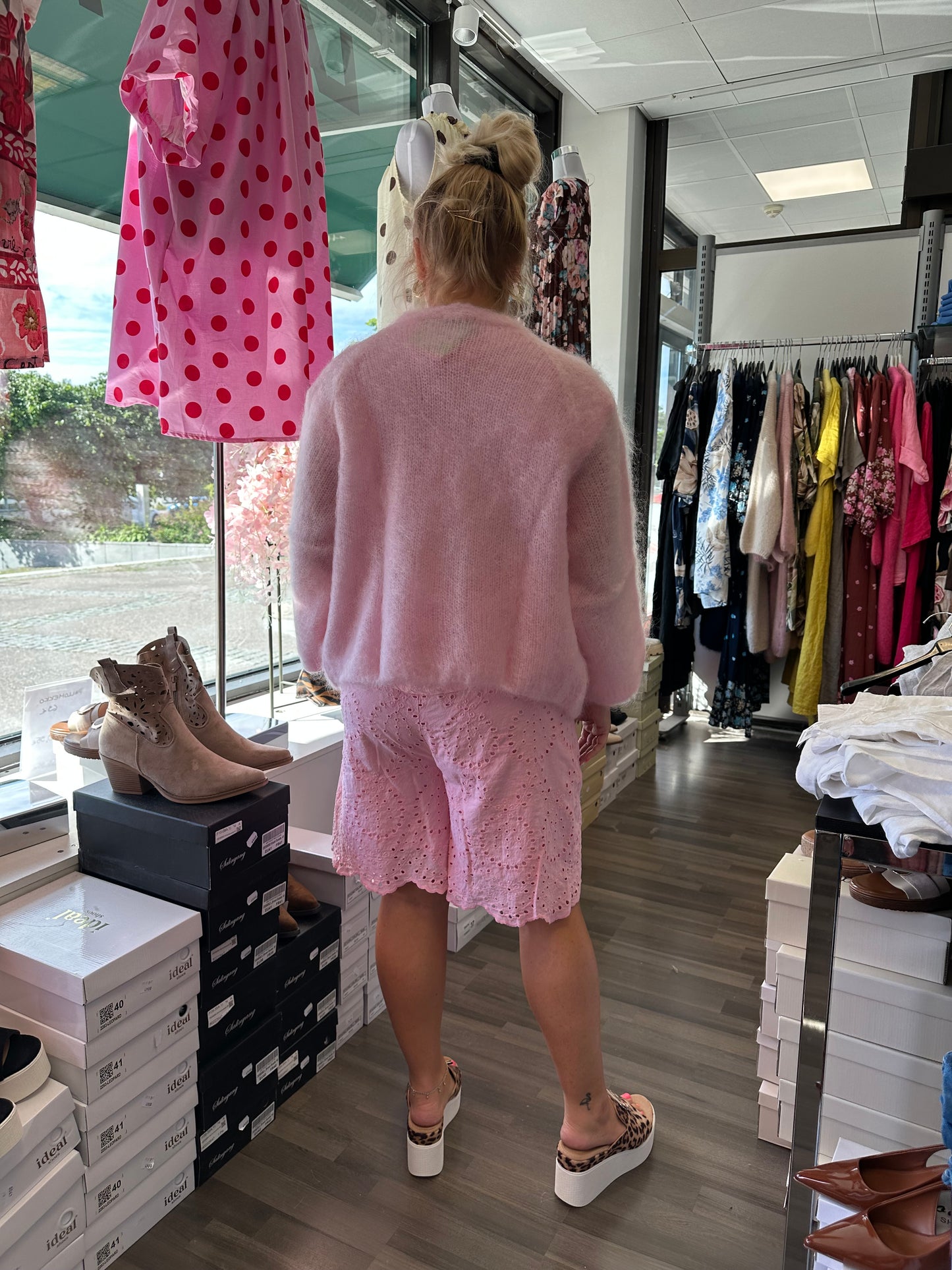 Mohair neuletakki roosa