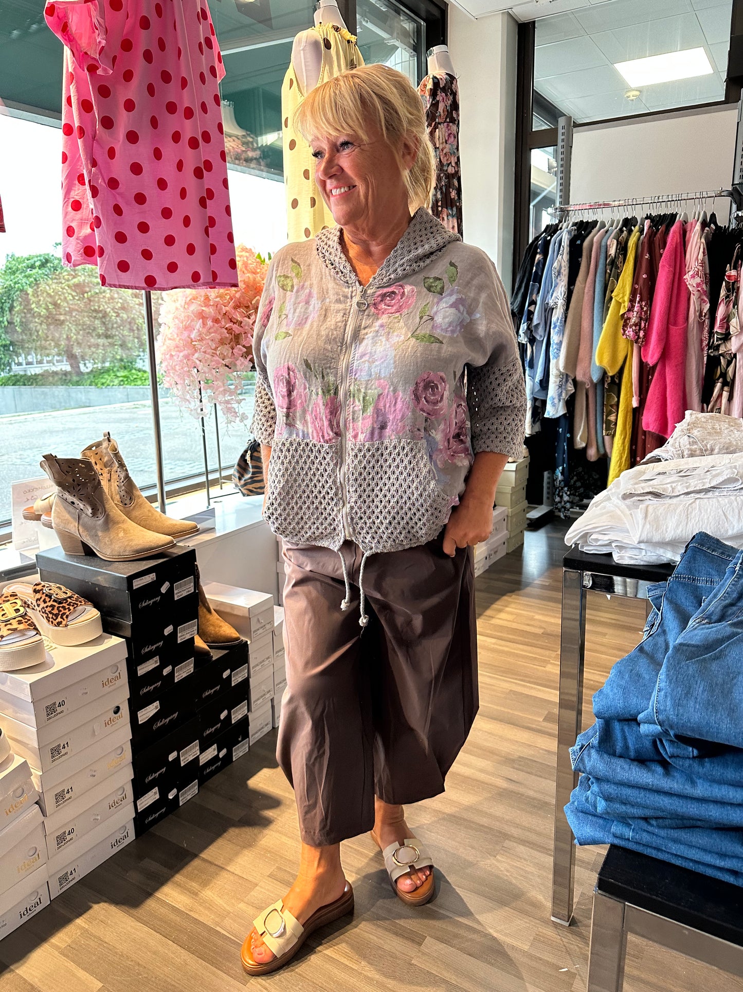 Pellavahuppari (valkoinen ja taupe)