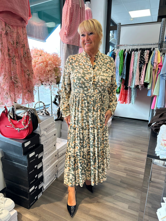 Pitkä kukkamekko "keltakukka"