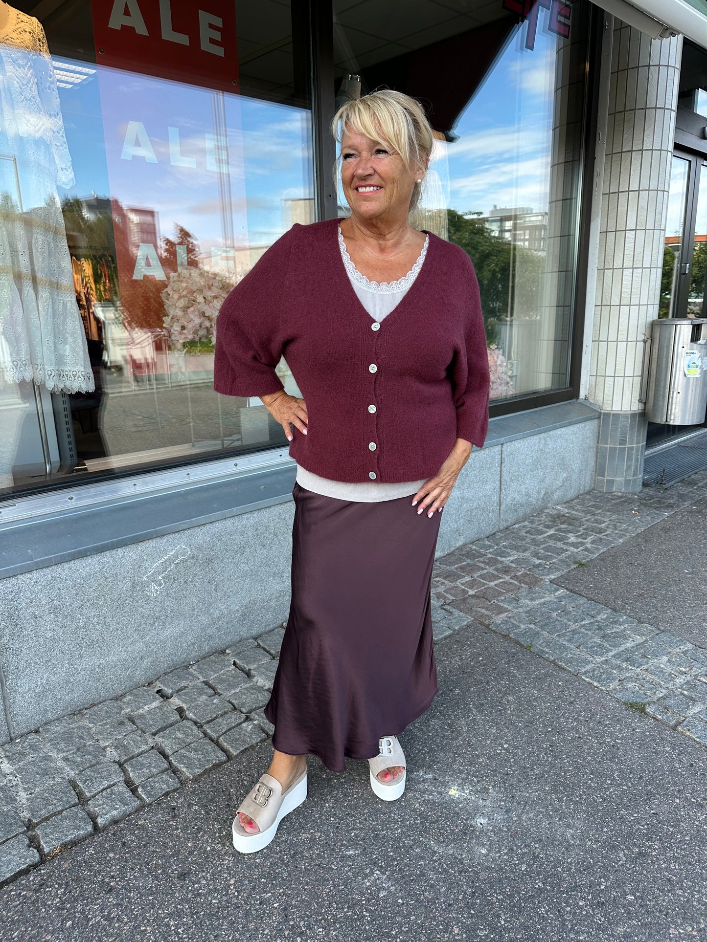 Baby Alpakka neuletakki viininpunainen