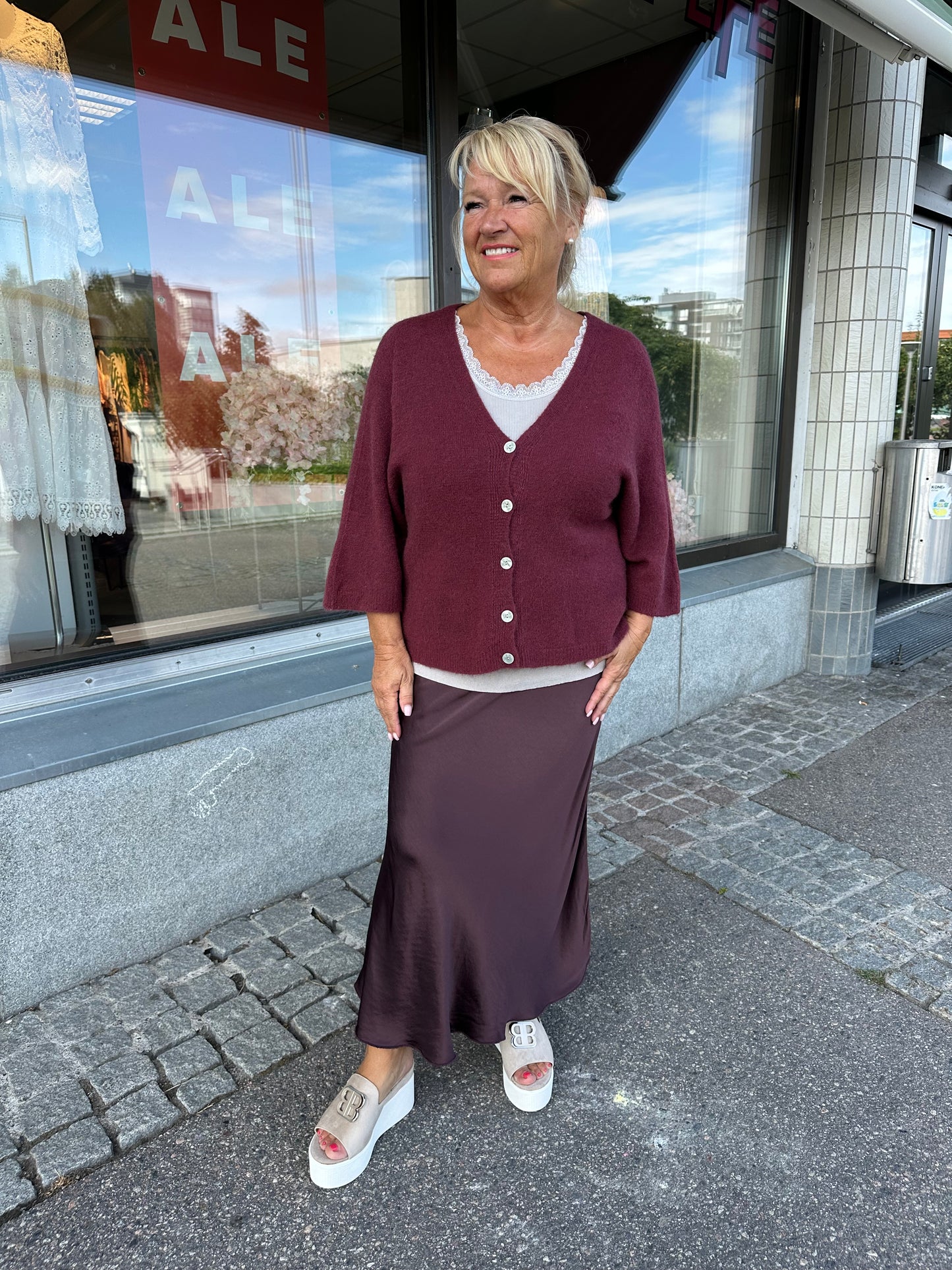 Baby Alpakka neuletakki viininpunainen