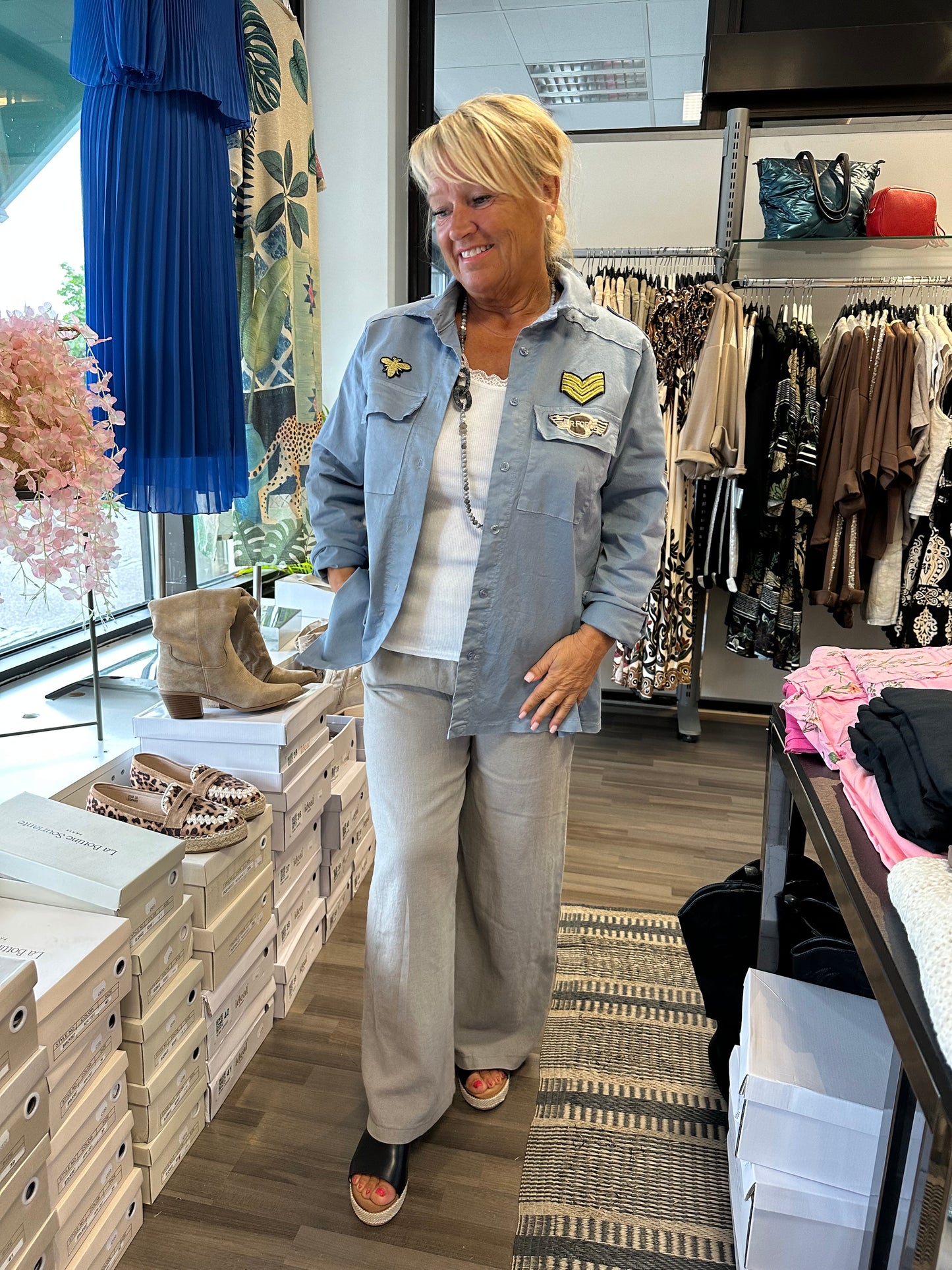 Puuvillajakku sininen