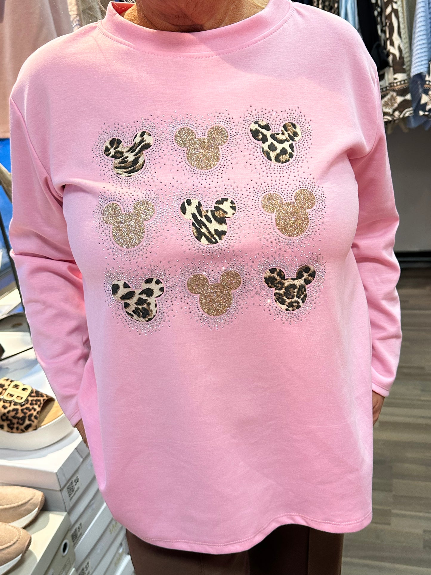 College pusero pikku Mikki roosa