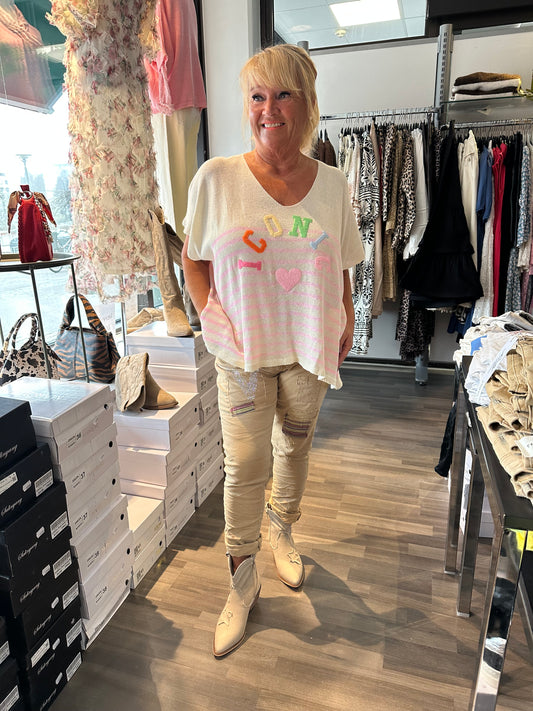 Oversize raitaneule Iconic roosa