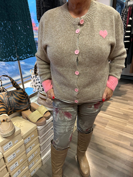 Neuletakki Contrast pinkki