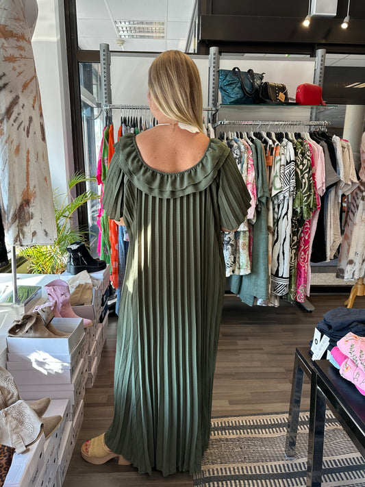 Plussize pliseerattu mekko vihreä